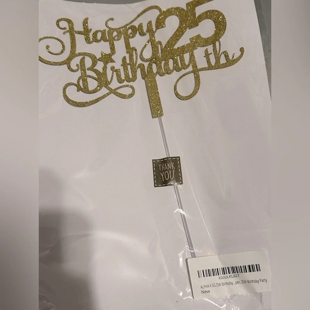 Amazon Gold Glitter Happy Birthday Cake Topper for Birthday Party Decorations